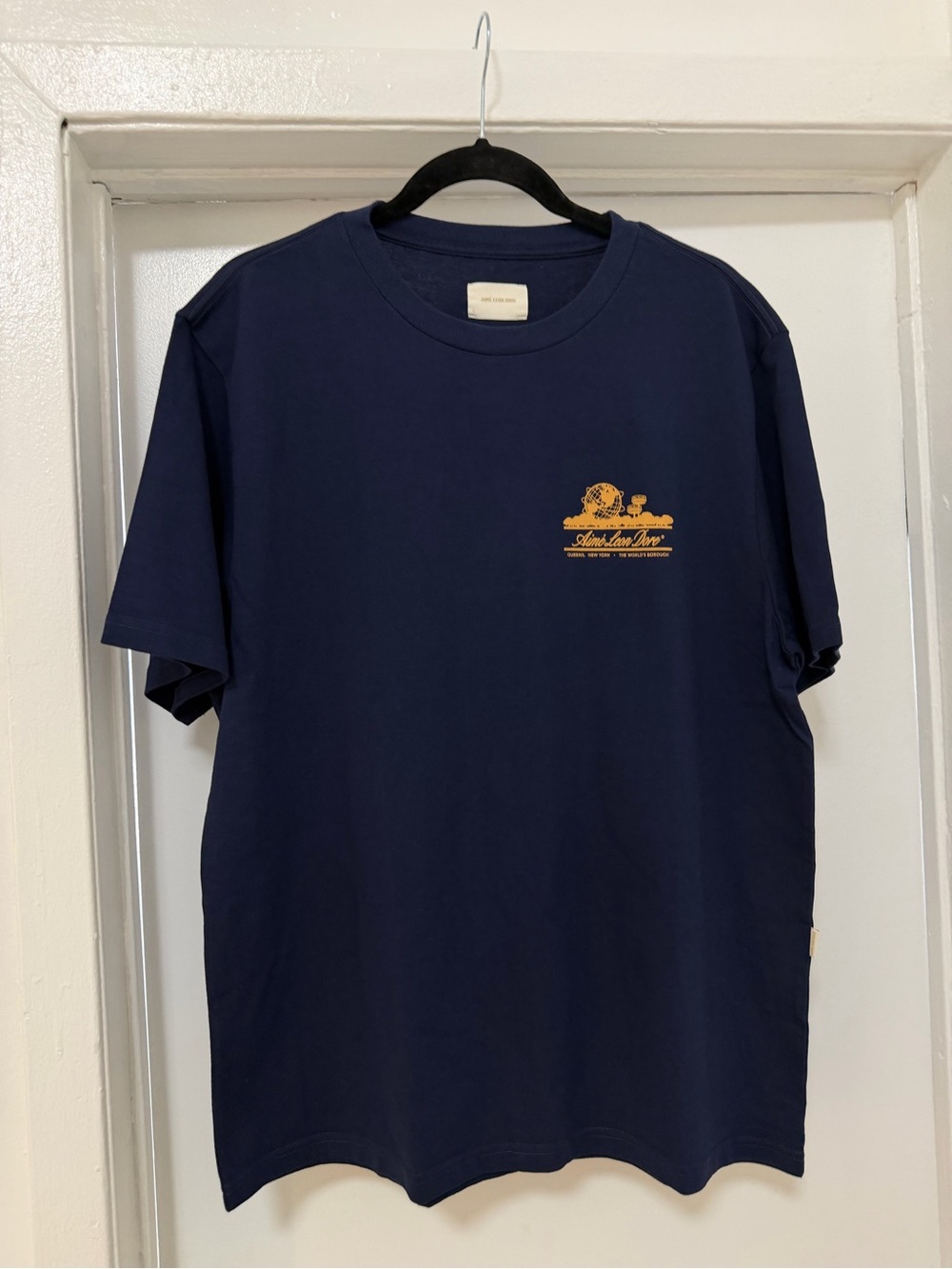 Aime Leon Dore Navy T-Shirt with Gold Chest Logo